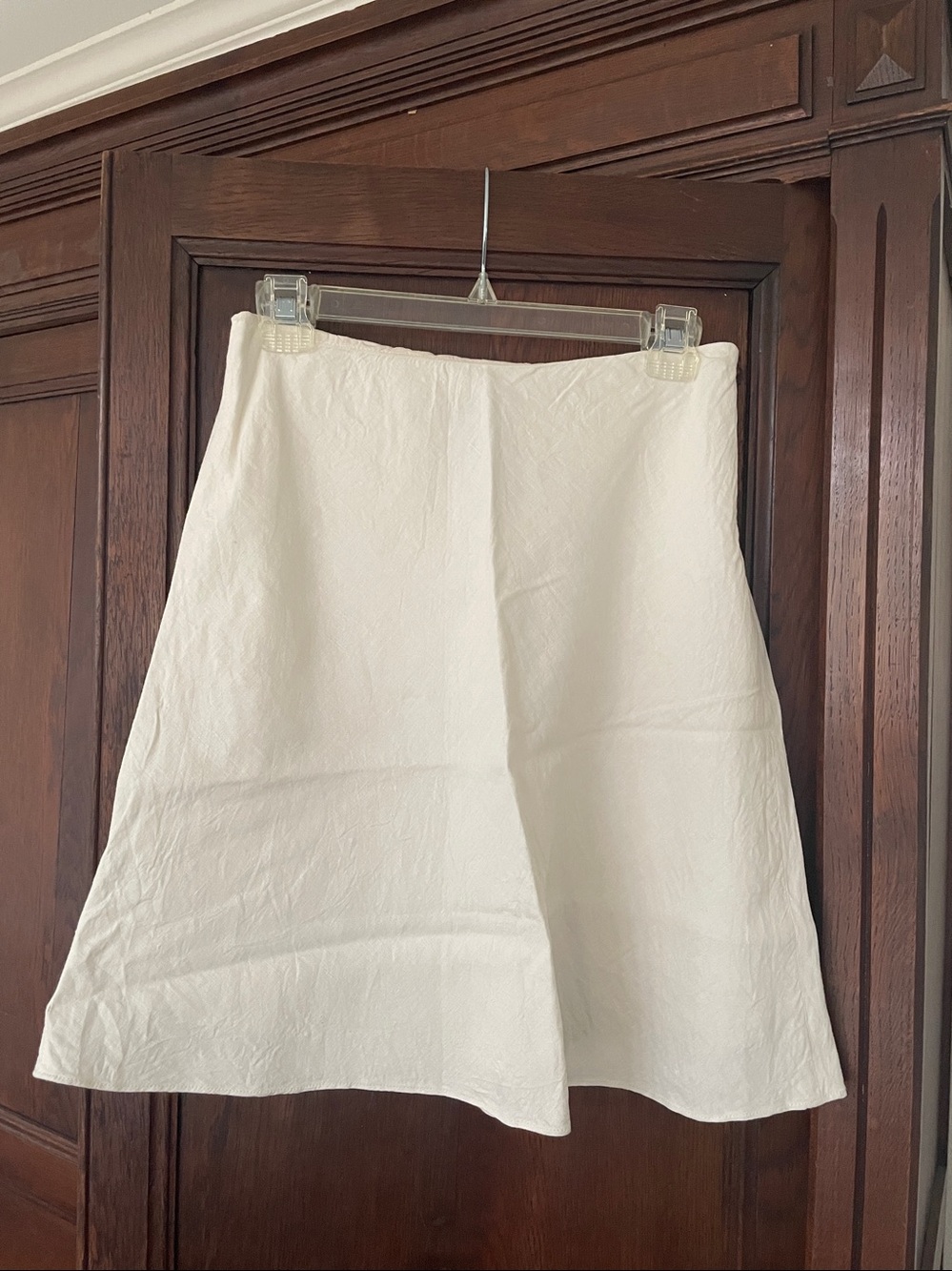 VTG: Jones New York Linen Blend Lined Skirt Ivory/White A Line